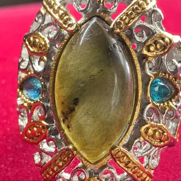 Rare Smokey Quartz Statement Ring Size 6.25/6.5 Stamped 316L SS Stainless Steel - Picture 9 of 17